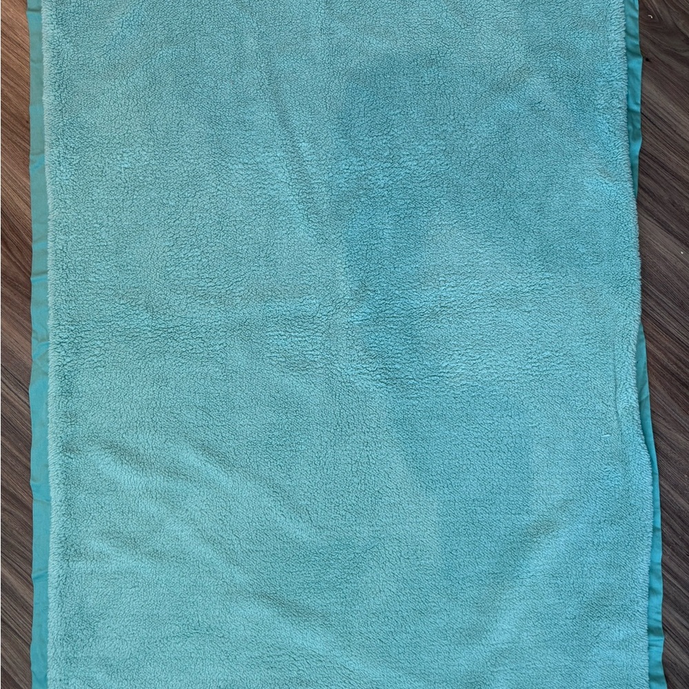 West Elm Light Teal and White Baby Blanket - Picture 3 of 6